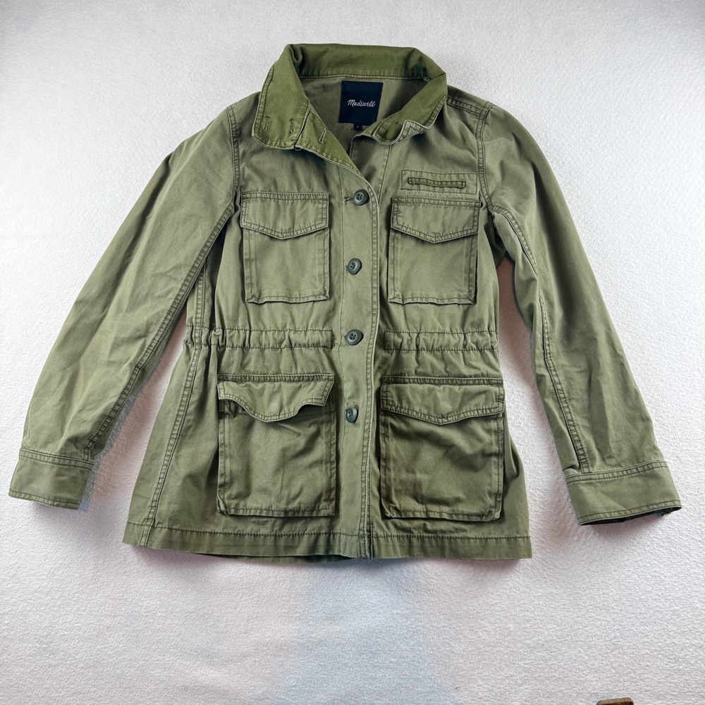 Madewell Womens Olive Green Military Field Jacket Utility Cotton Twill Small